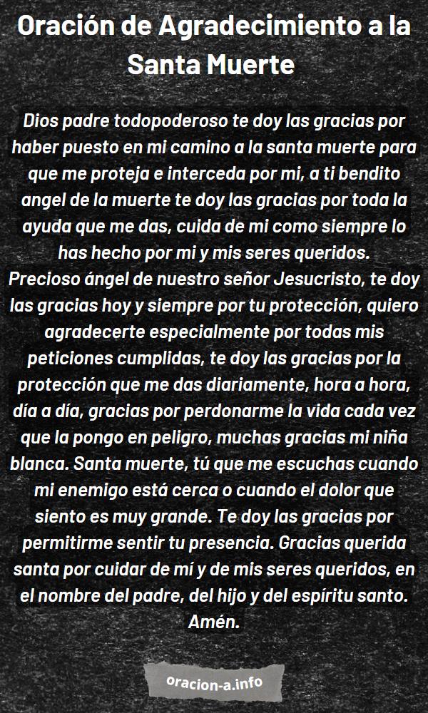 Oración de Agradecimiento a la Santa Muerte